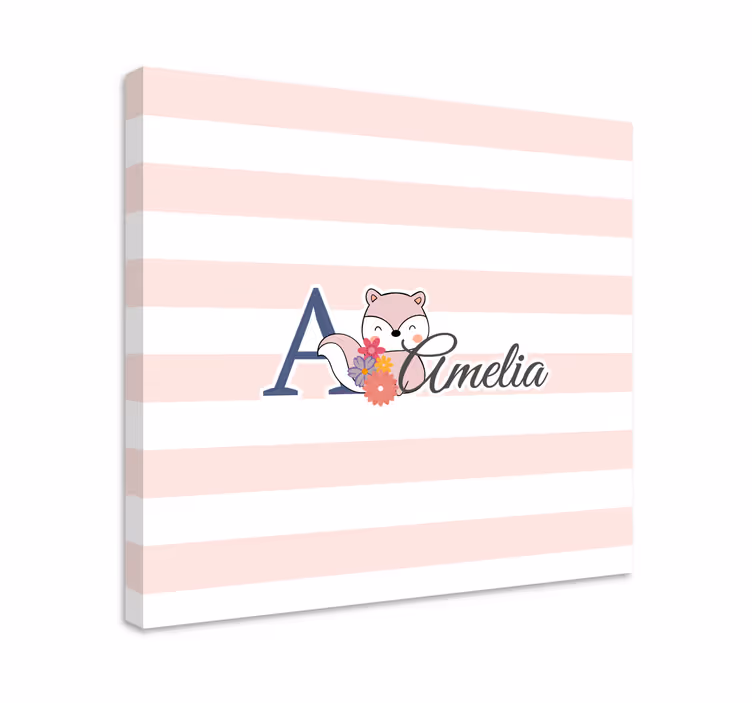 Slika na platnu vrtić s personaliziranim simpatičnim lisicom - TenStickers