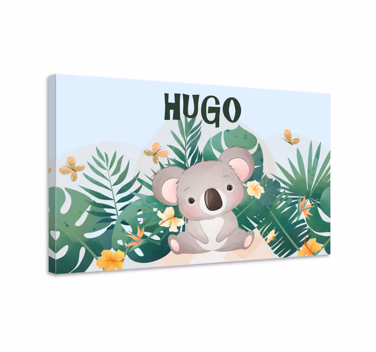 Slatka koala za dječaka s platnom s imenom - TenStickers
