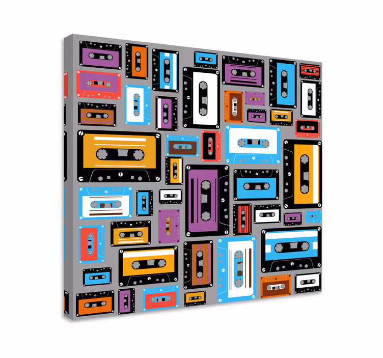 Retro 80-ih kazeta uzorak retro platno - TenStickers