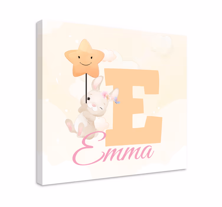 3d platno sretni zeko s zvijezdom - TenStickers