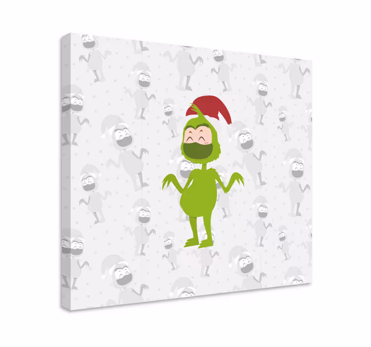 Slika na platnu ljudi i likovi sretan zeleni lik - TenStickers