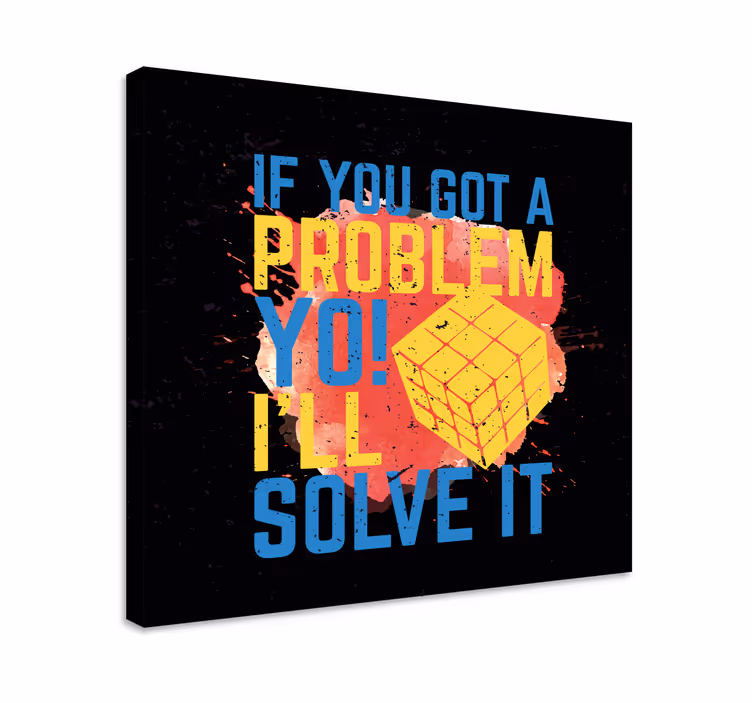 Rubik kocka prskanje u boji retro platno - TenStickers
