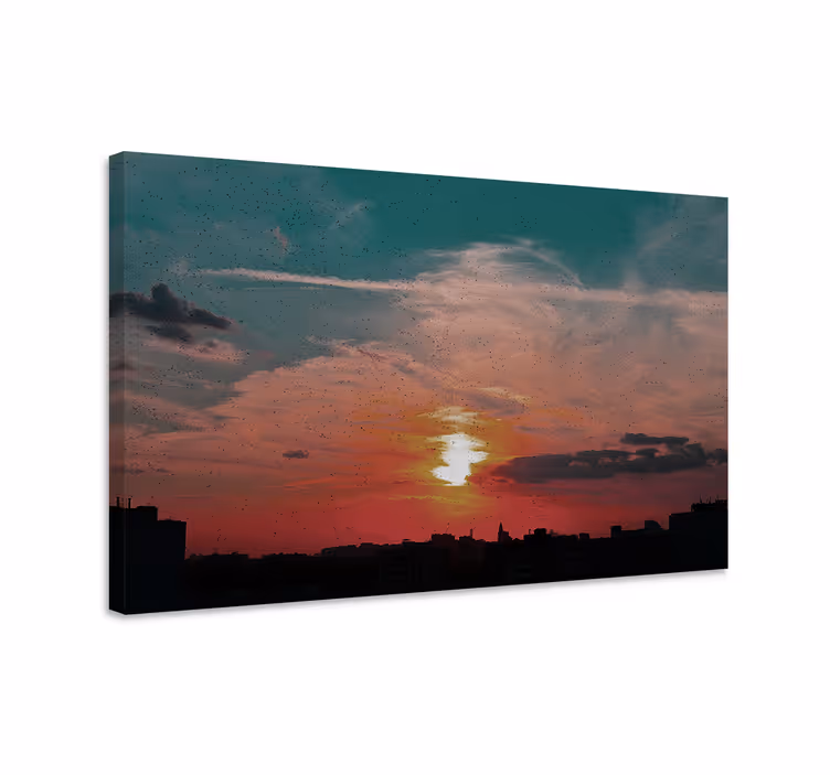 Slika na platnu krajolici urbani horizont u sumraku - TenStickers