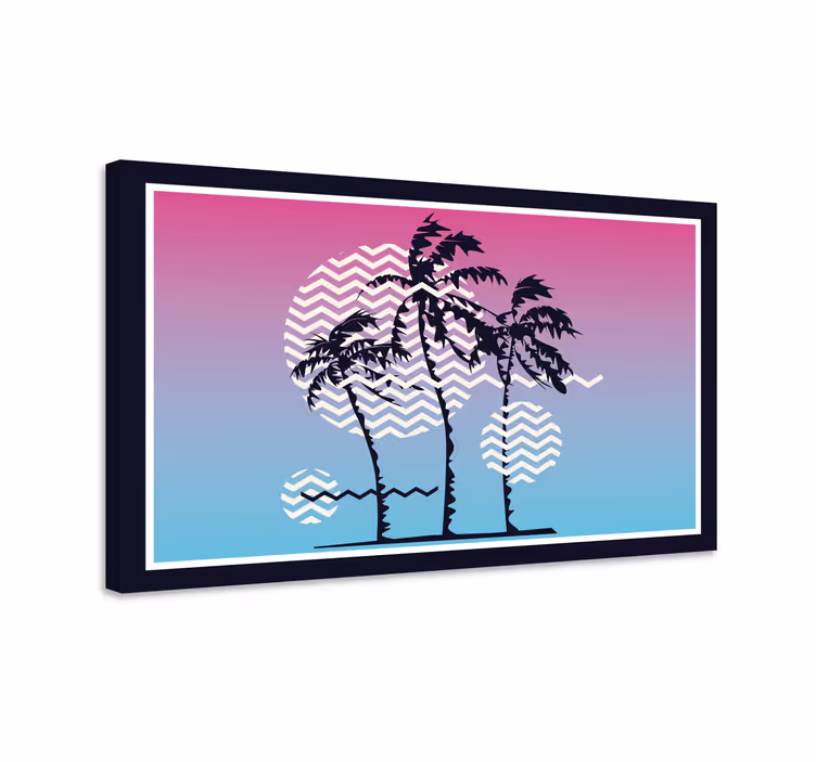 Retro zalasci sunca palme retro platno - TenStickers