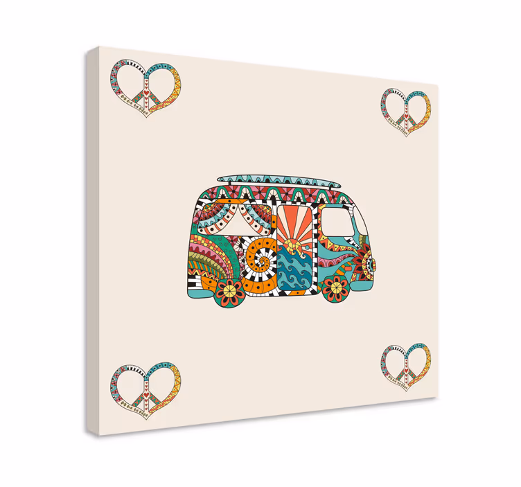 Slika na platnu berba šareni uzorak kombija - TenStickers