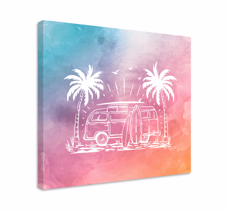 Slika na platnu gradova retro surf kombi - TenStickers