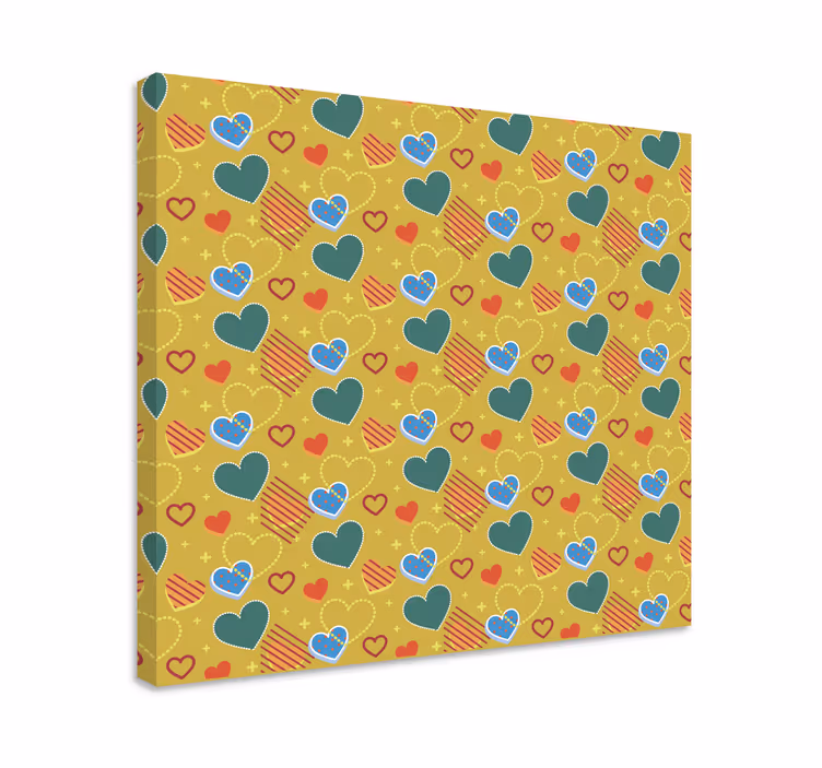 Slika na platnu abc i slova Šareni uzorak srca - TenStickers