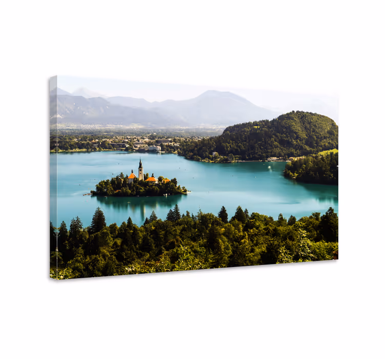 Slika na platnu krajolici miran jezerski otok - TenStickers