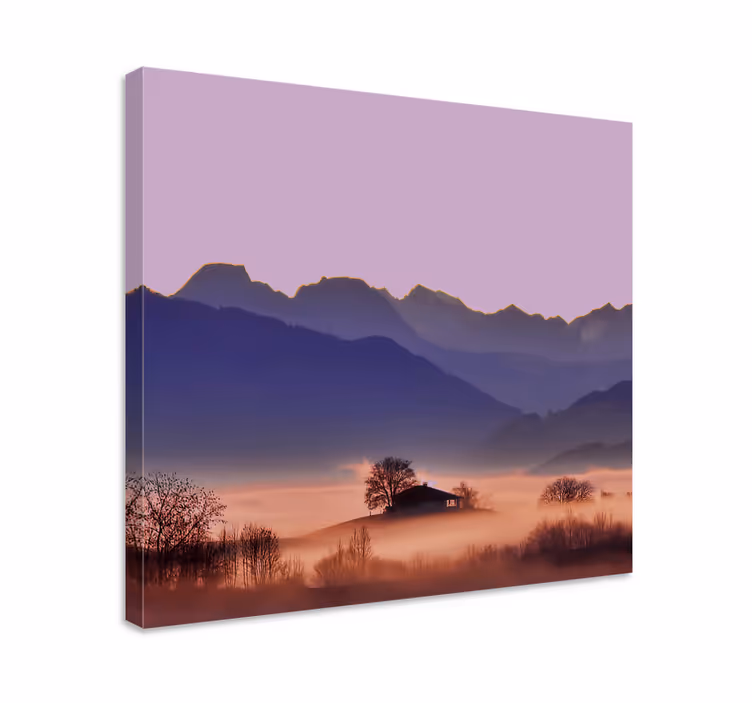 Slika na platnu krajolici mirna magla planina - TenStickers