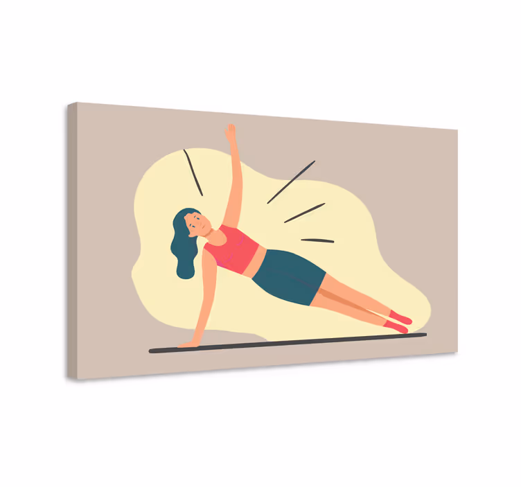 žena vježba ilustracije kućno platno - TenStickers