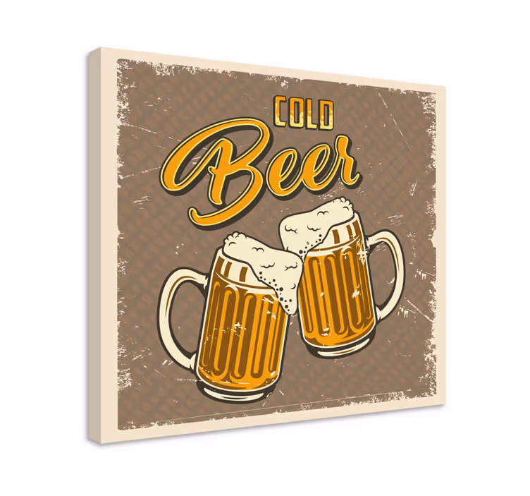 Slika na platnu bar i restoran vintage hladni medvjed - TenStickers