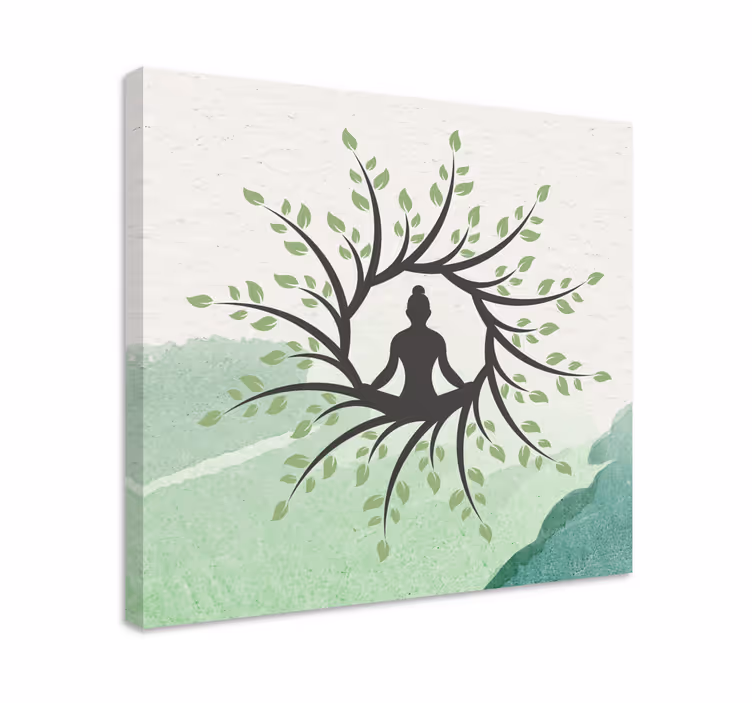 Slika na platnu buda silueta meditativnog buddhe - TenStickers