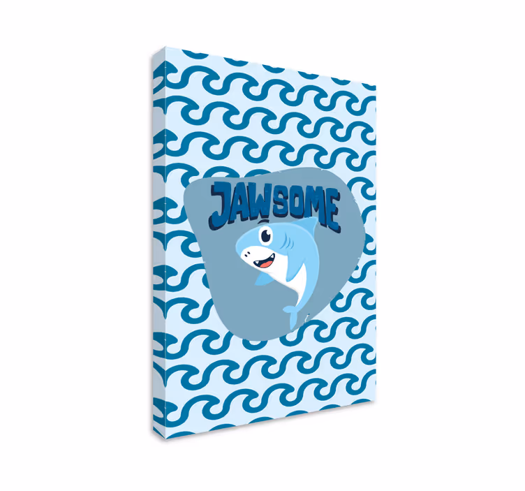 Slika na platnu riba plava beba morskog psa s imenom - TenStickers