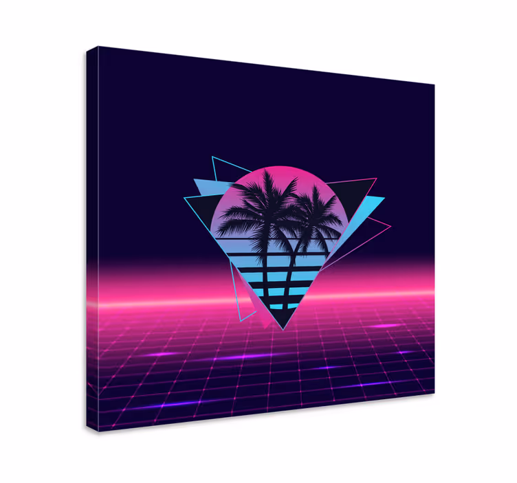 Vaporwave stil palme retro platno - TenStickers