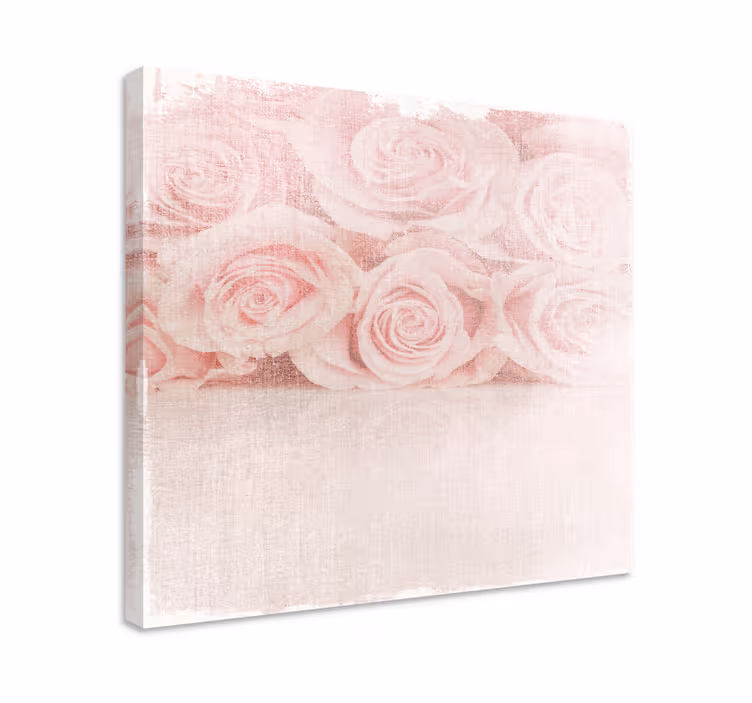 Svijetlo ružičaste ruže "shabby chic" retro platno - TenStickers