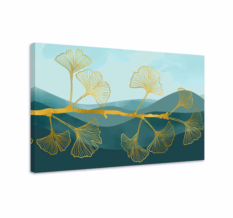 "glamour style" zidno platno stabla ginko stabla - TenStickers