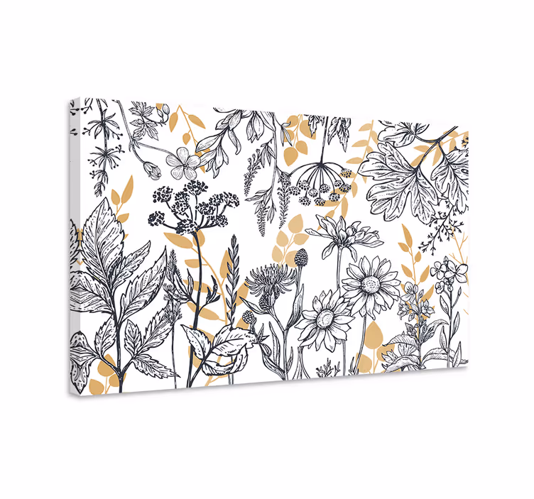 "glamour floral" sa zlatnim cvjetnim platnom - TenStickers