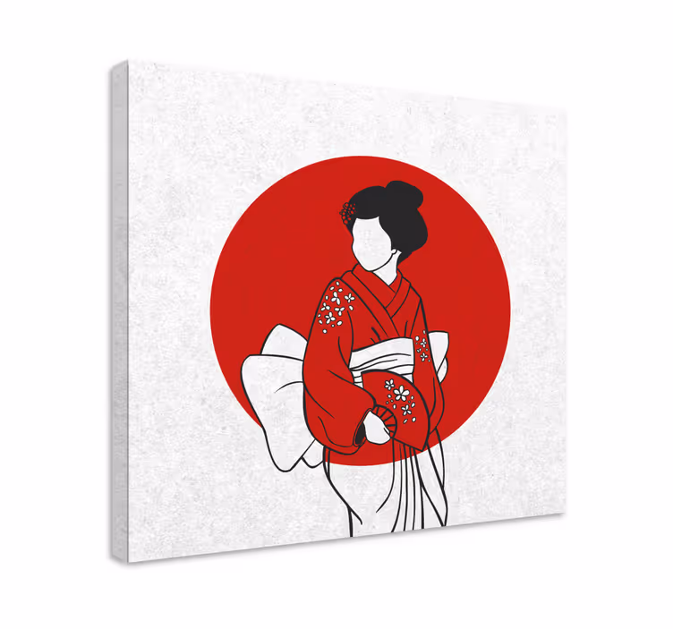 Slika na platnu orijentalni elegancija tradicionalnog kimona - TenStickers