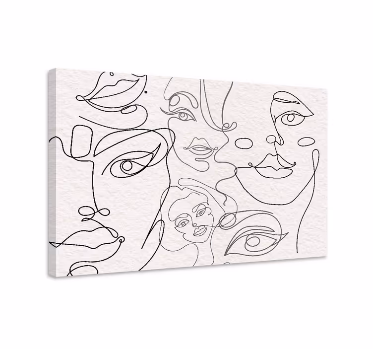 Minimalistička lica lineart moderno platno - TenStickers