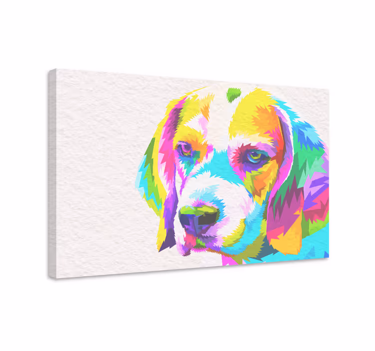 Akvarel beagle pas otisci na platnu - TenStickers