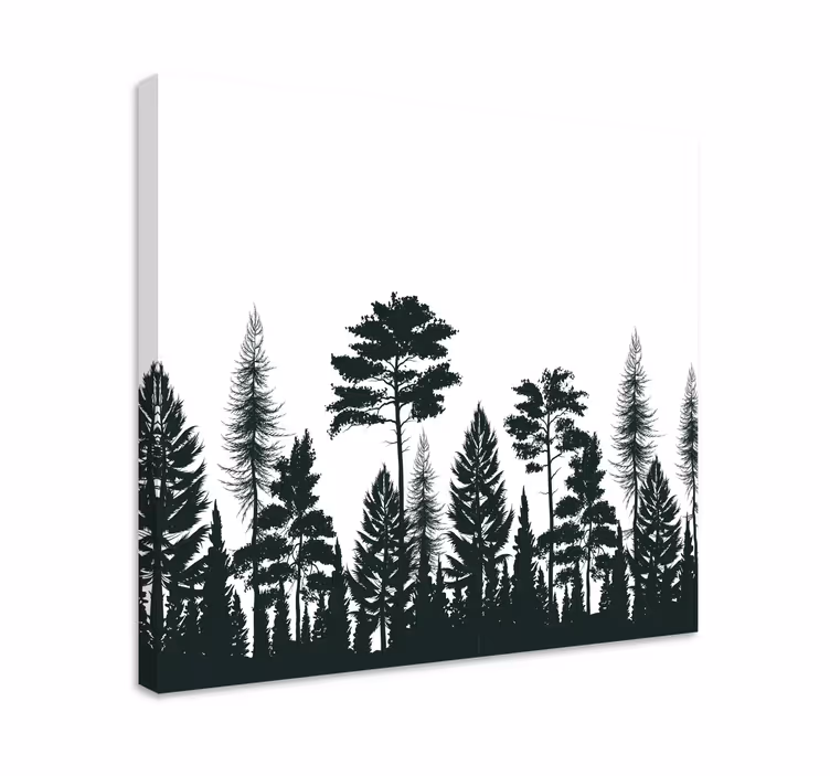 Borova silueta drvo zidno platno - TenStickers