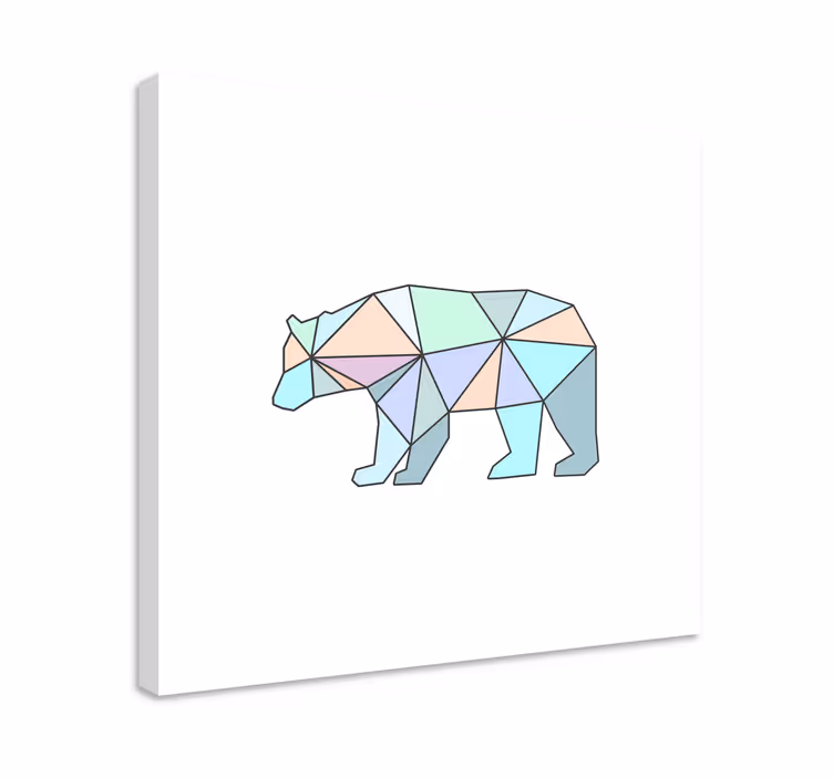 Slika na platnu životinje geometrijski medvjed - TenStickers
