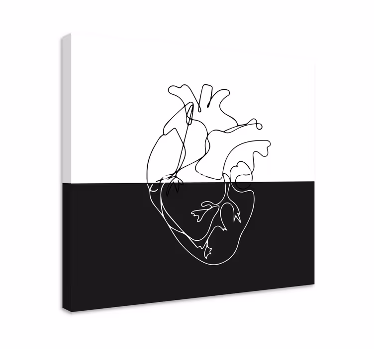 Geometrijsko srce lineart geometric canvas - TenStickers