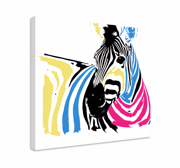 Slika na platnu životinje zebra s vibrantnim prugama - TenStickers