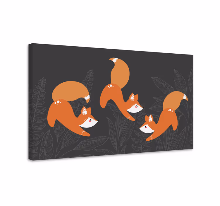Slika na platnu životinje lisica koja se igra - TenStickers