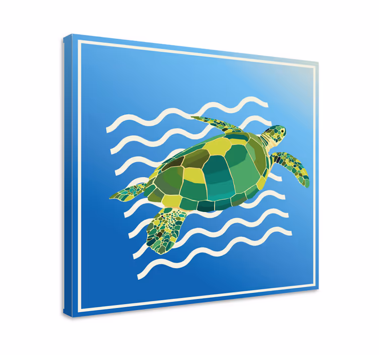 Slika na platnu riba plivanje morske kornjače - TenStickers