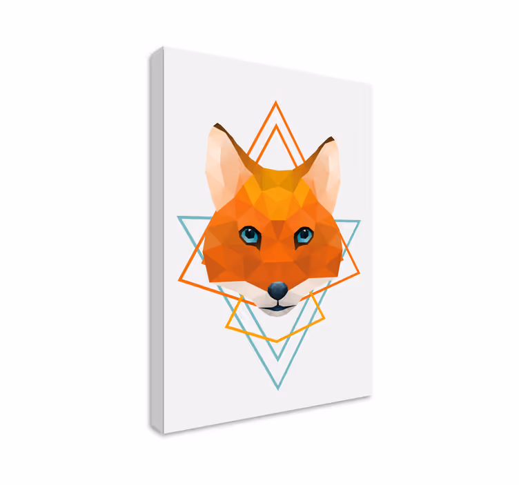 3d platno poligonalne lisice - TenStickers