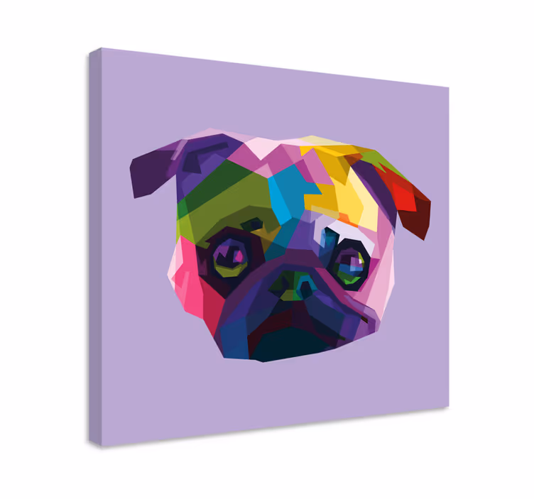 Slika na platnu psi Šarena lice mopsice - TenStickers