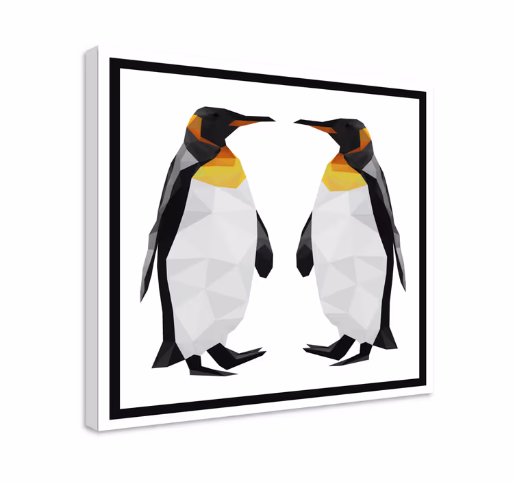 3d platno dva geometrijska pingvina - TenStickers