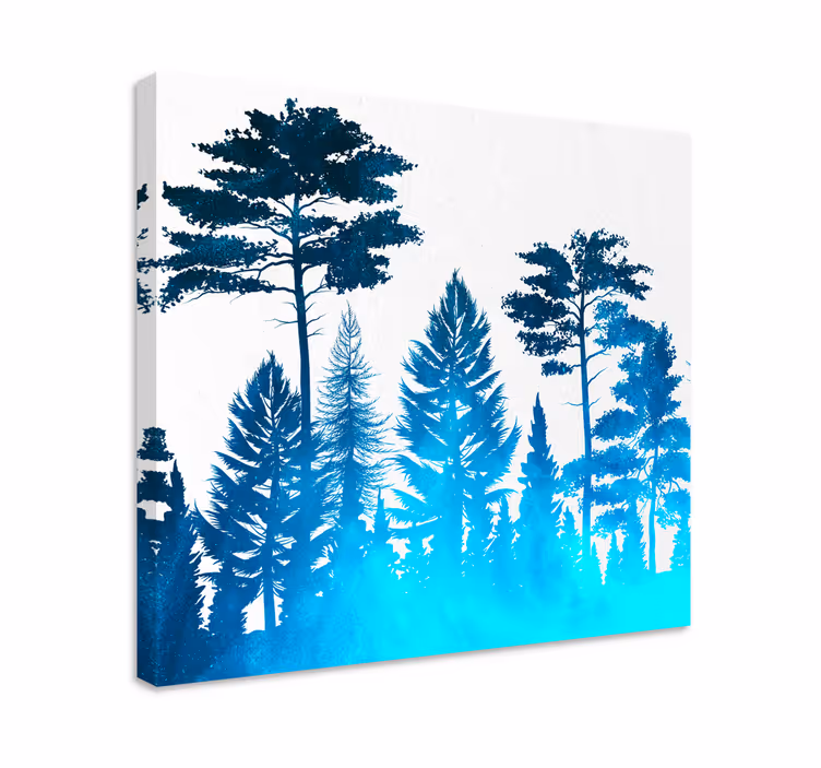 Slika na platnu stabla silueta šumske scene - TenStickers