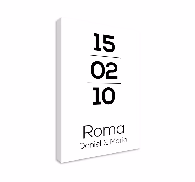 Personalizirane slike na platnu romski datum - TenStickers