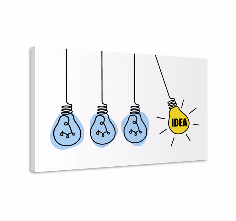 Slika na platnu motivacijski ideja sa žaruljama svjetlosti - TenStickers