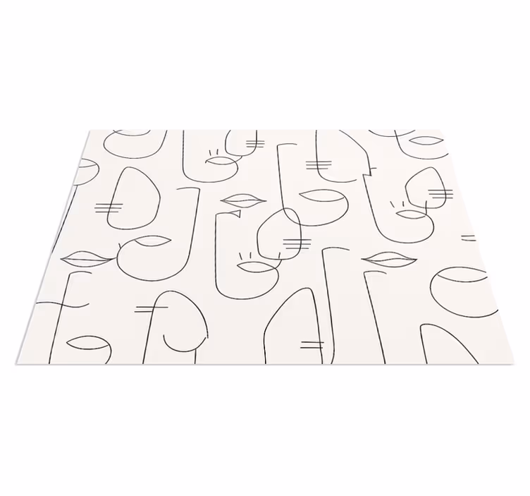 Vinil pod u kuhinji s apstraktnim dijelovima lica - TenStickers
