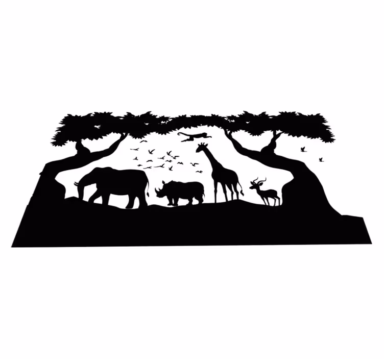 Vinil podovi životinja crno-bijela savana - TenStickers
