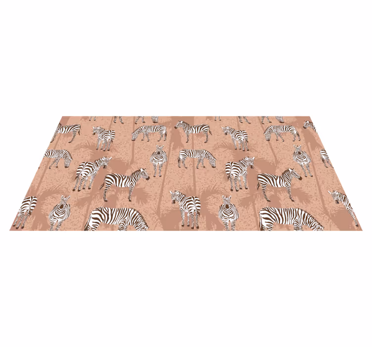 Vinil podovi životinja zebra i smeđi palmi - TenStickers