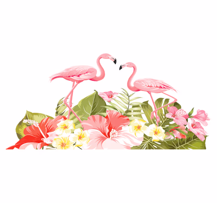 Vinil podovi životinja cvijetni flamingo - TenStickers