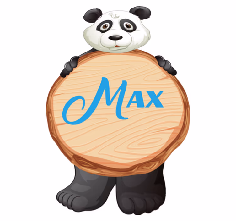Vinil podovi životinja panda s imenom - TenStickers