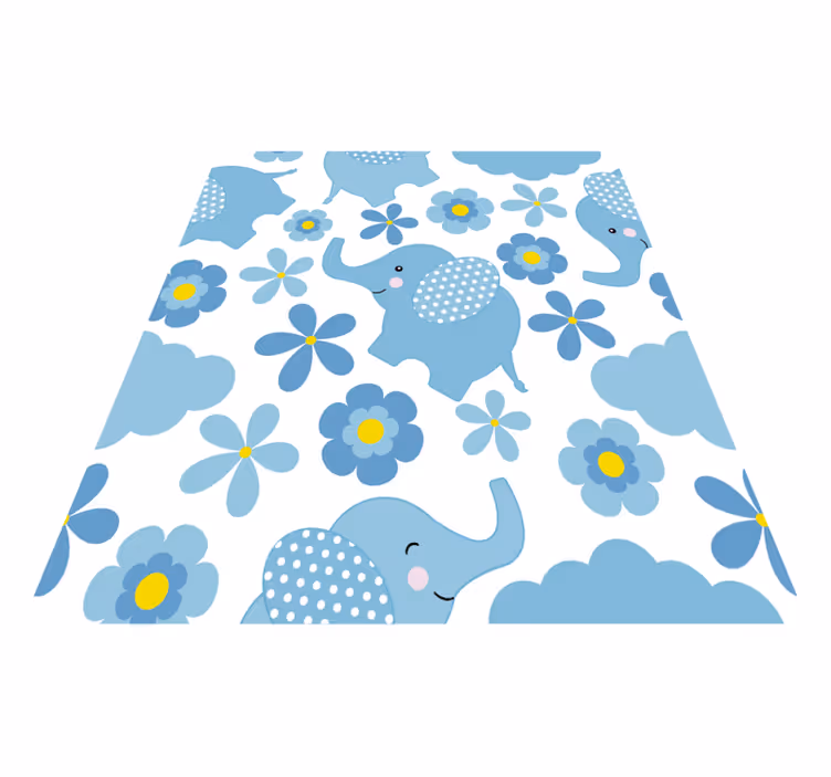 Vinil podovi životinja plavi slonovi bebe - TenStickers