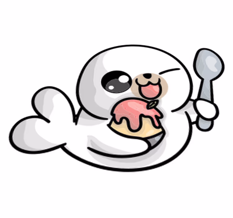 Vinil podovi životinja anime beba tuljan - TenStickers