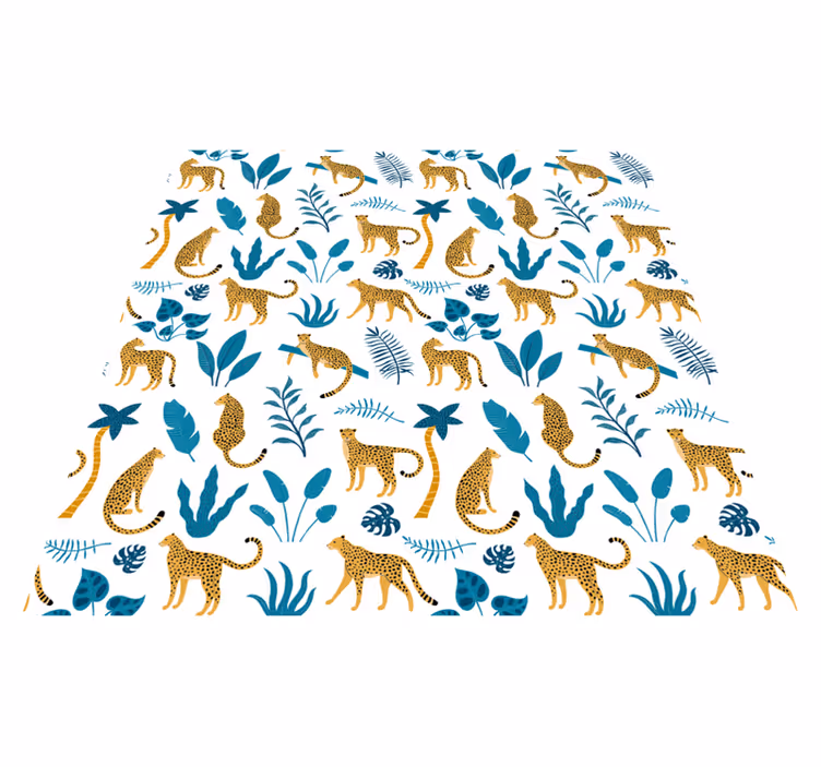 Vinil podovi životinja s botaničkim i leopard uzorkom - TenStickers