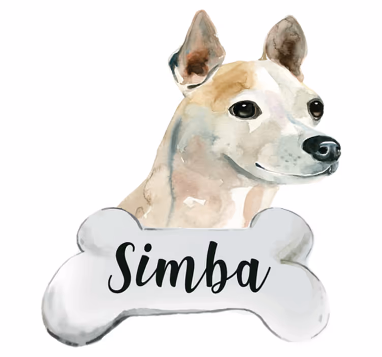 Vinil podovi životinja pas s imenom - TenStickers