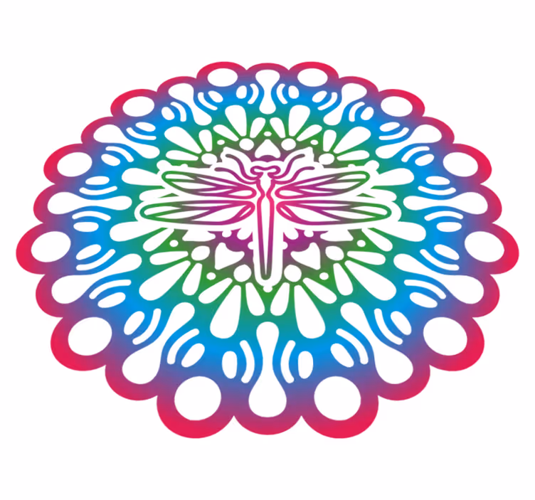 Vinil podovi životinja Šarena mandala zmaja - TenStickers