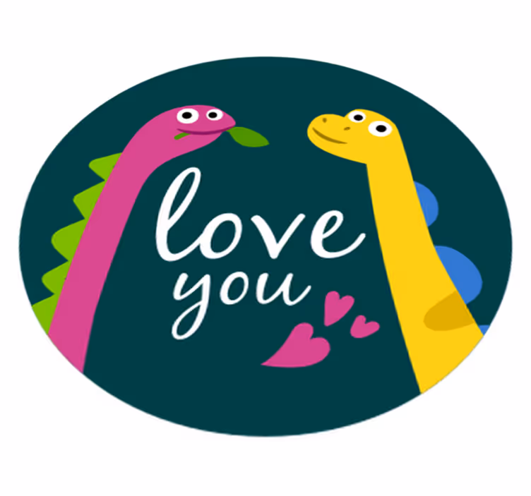 Vinil podovi životinja slatki dinosaur ljubav - TenStickers