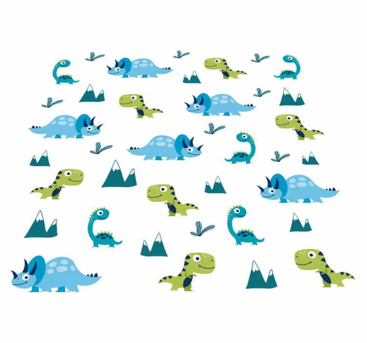 Vinil podovi životinja s veselim uzorcima dinosaura - TenStickers