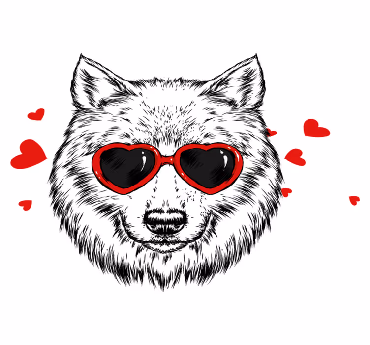 Vinil podovi životinja s razigranim vukom - TenStickers