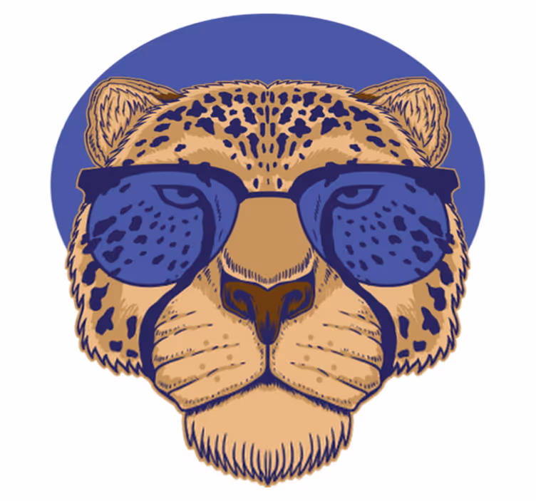 Vinil podovi životinja leopard u naočalama - TenStickers